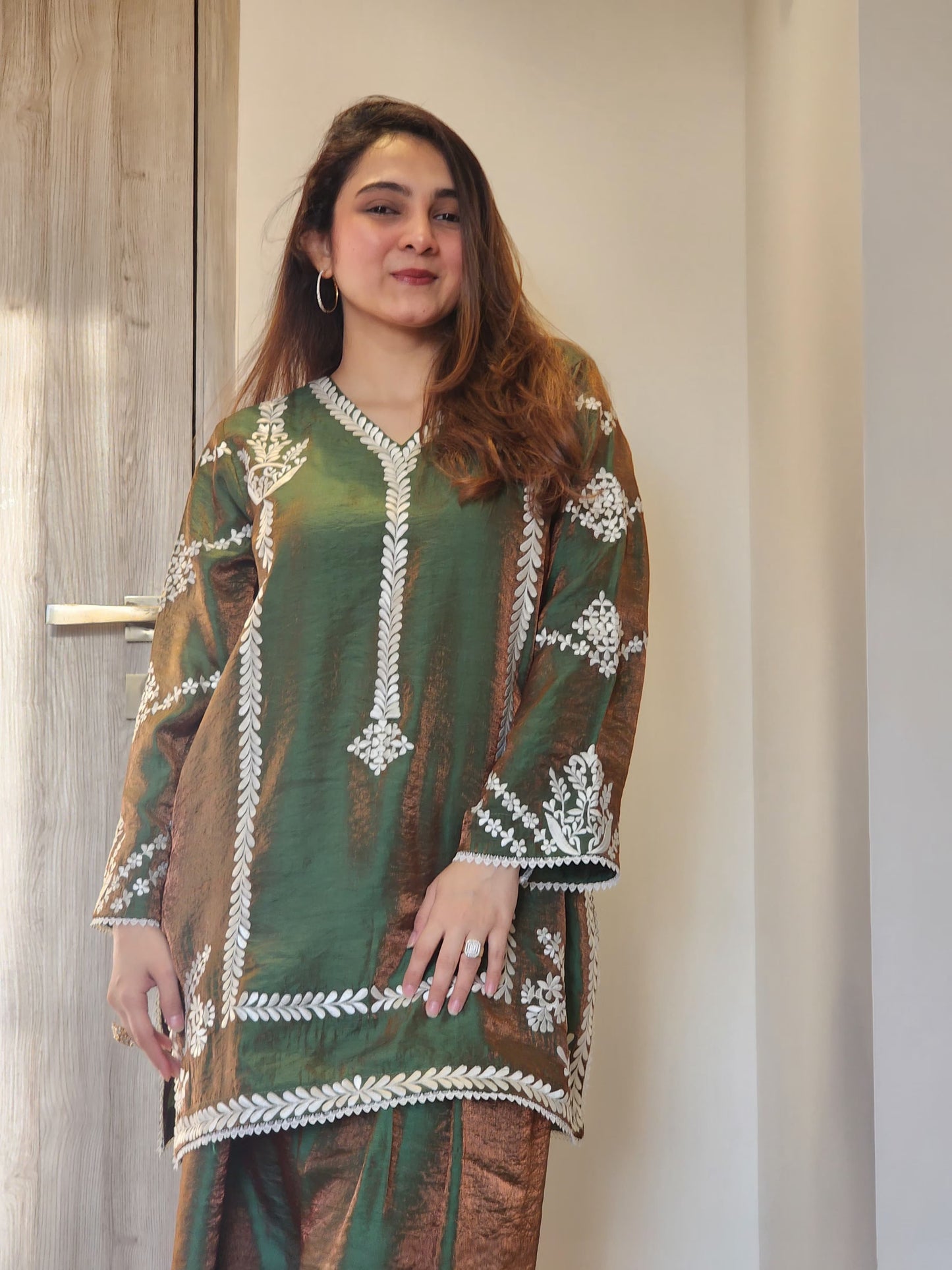Short kurta with farsi salwar and dupattah