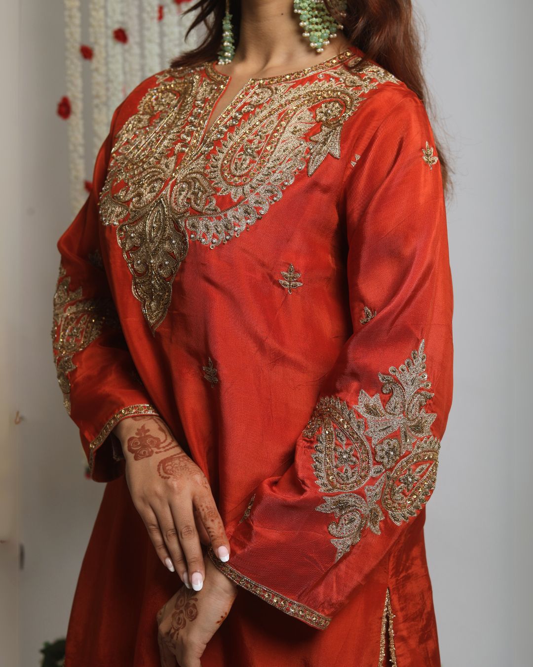 HOOR~ Straight kurta with kaliwala pants and dupatta