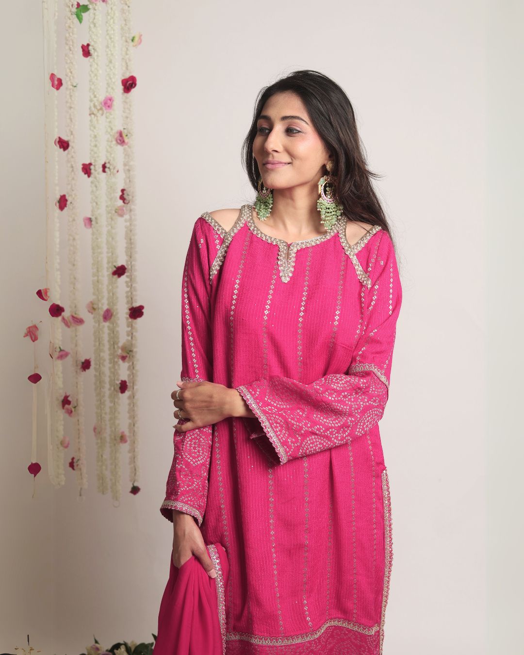 HOOR~ Long Kurta with straight pants and dupatta