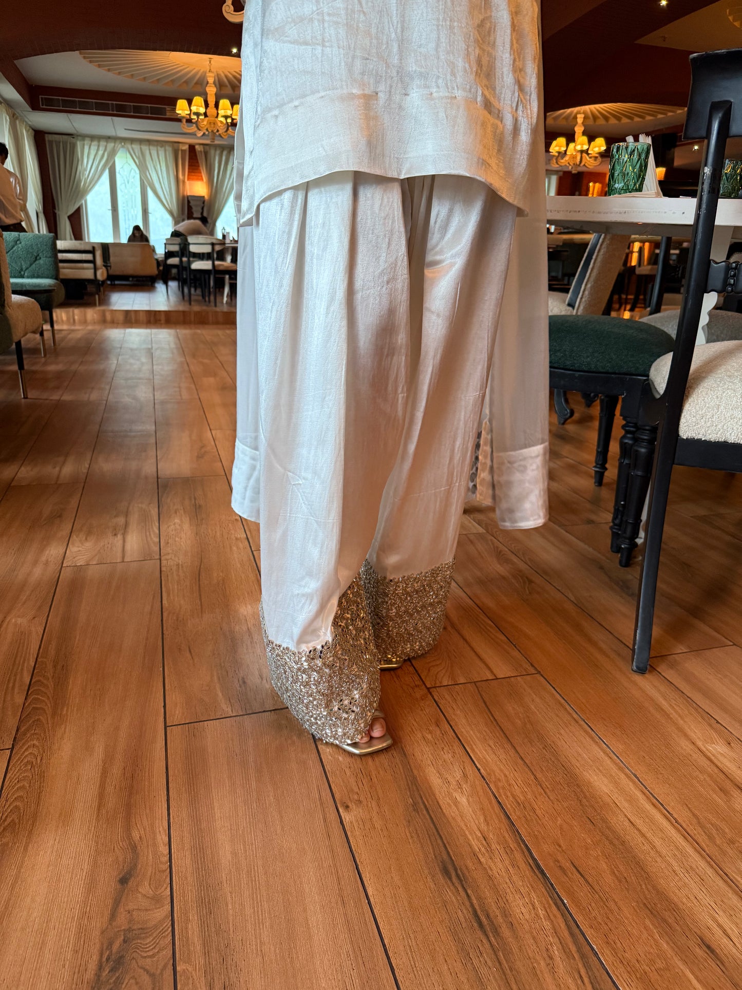 Farsi Salwar with Short top and Dupatta