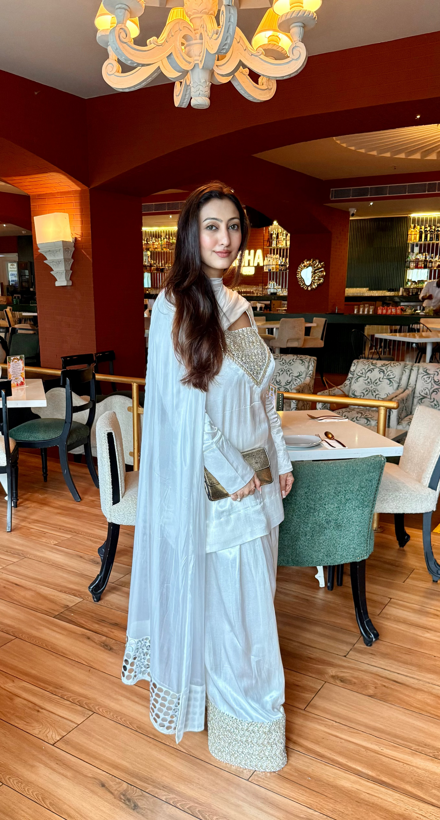 Farsi Salwar with Short top and Dupatta