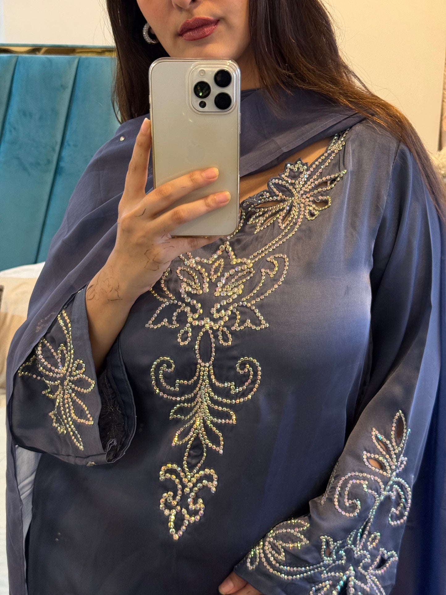 Crystal handwork farsi salwar set