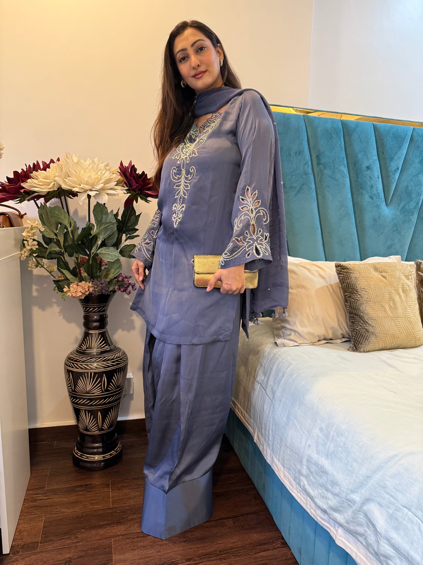 Crystal handwork farsi salwar set