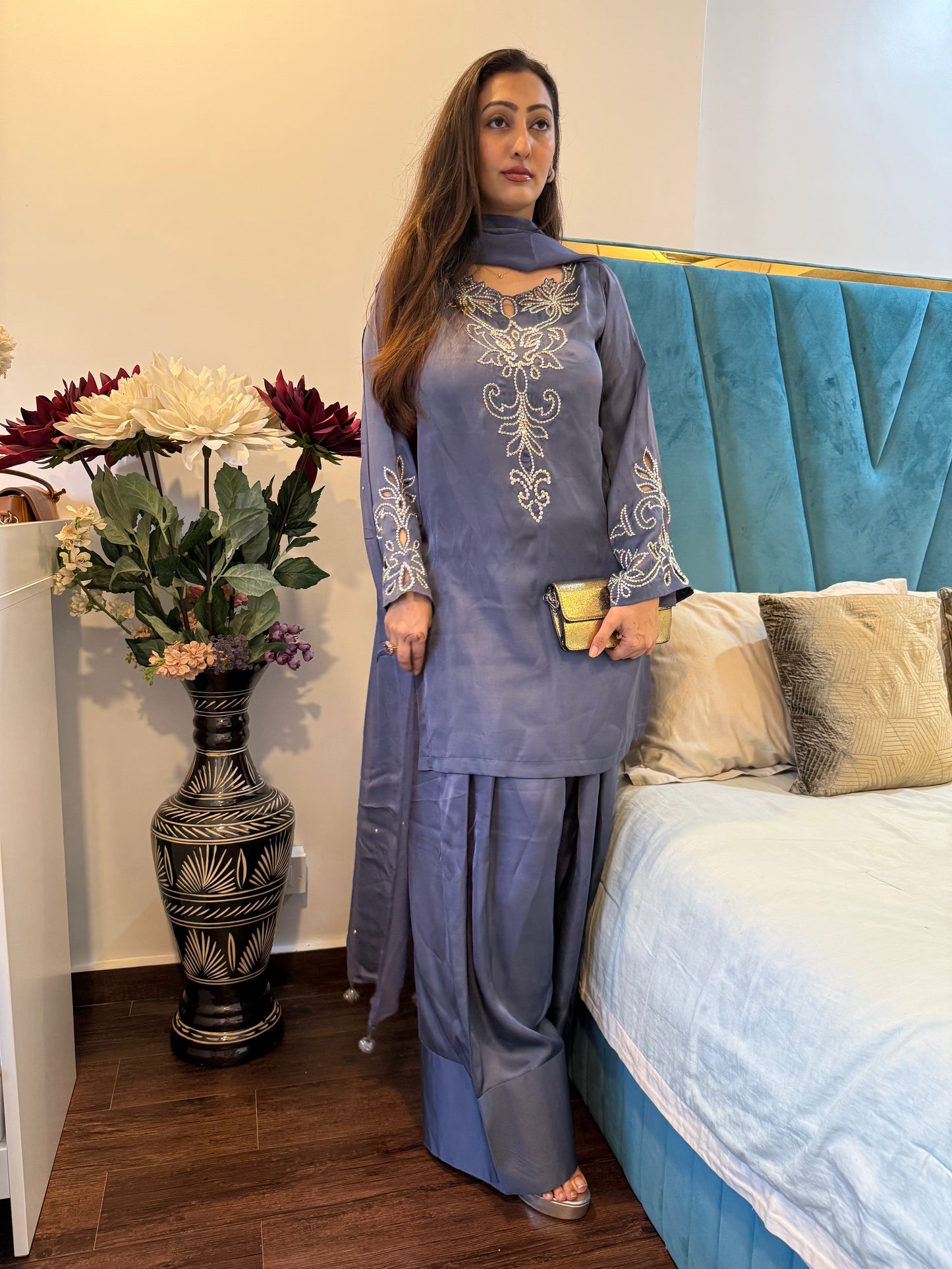 Crystal handwork farsi salwar set