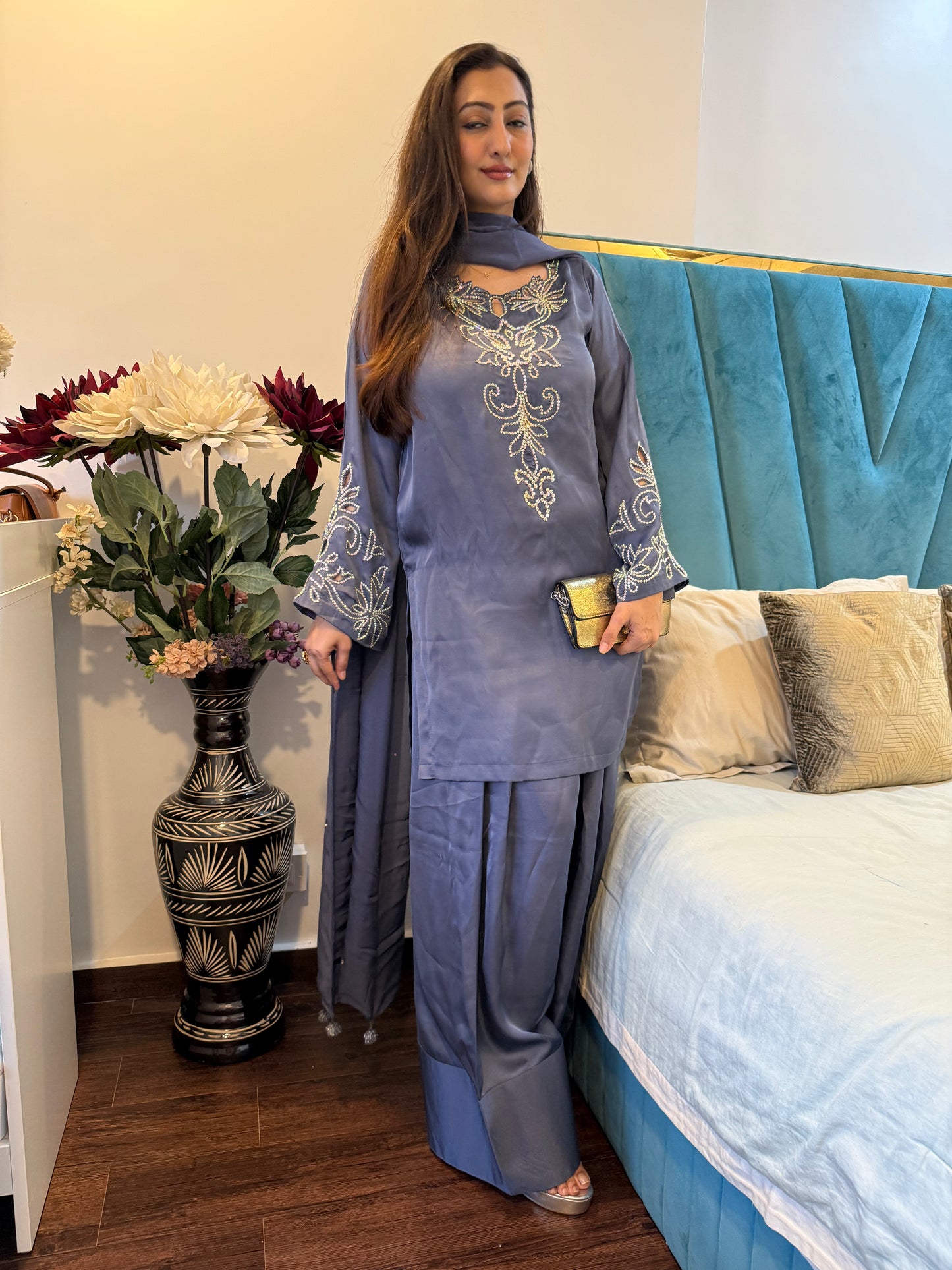 Crystal handwork farsi salwar set