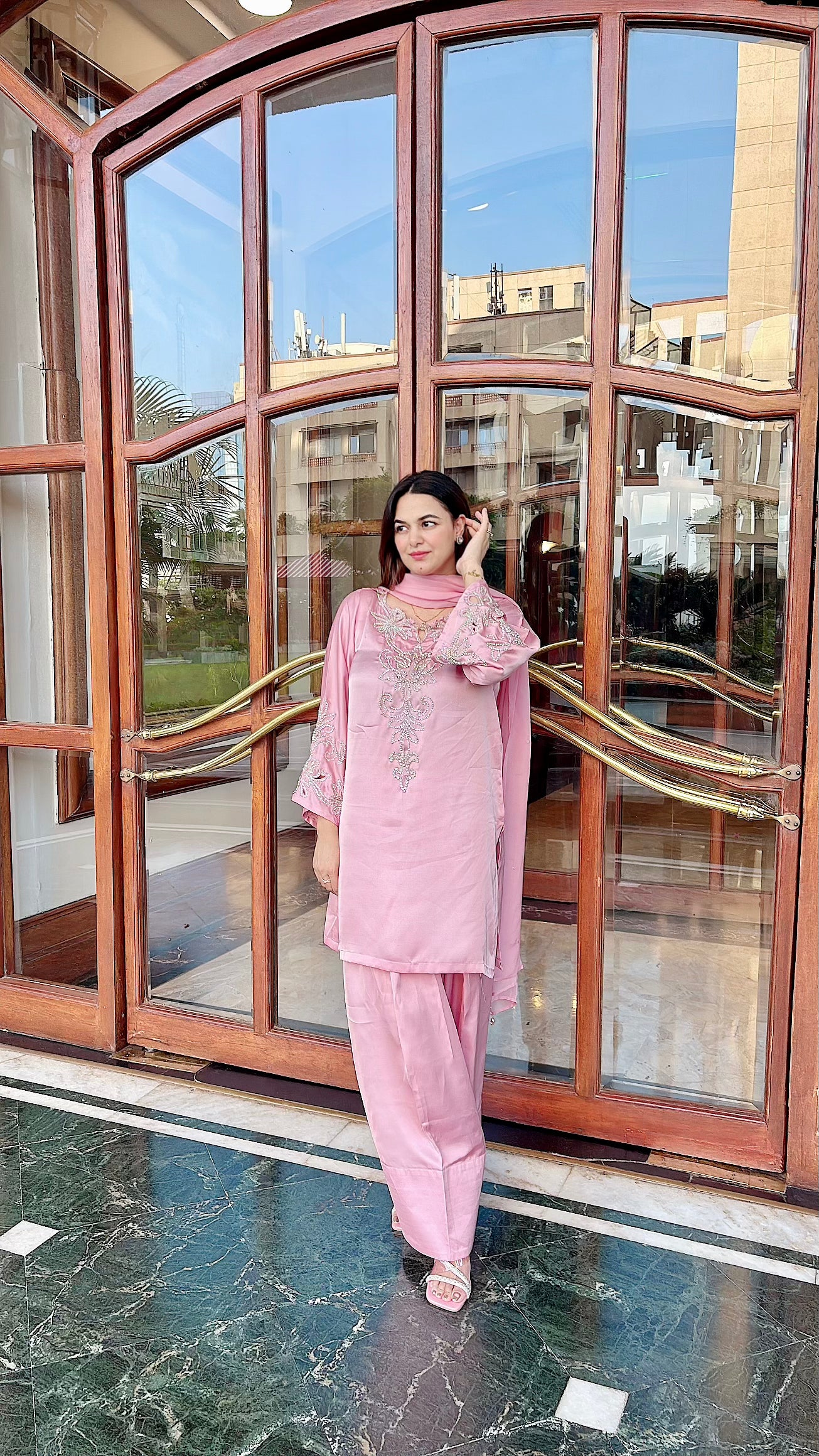 Crystal handwork farsi salwar set