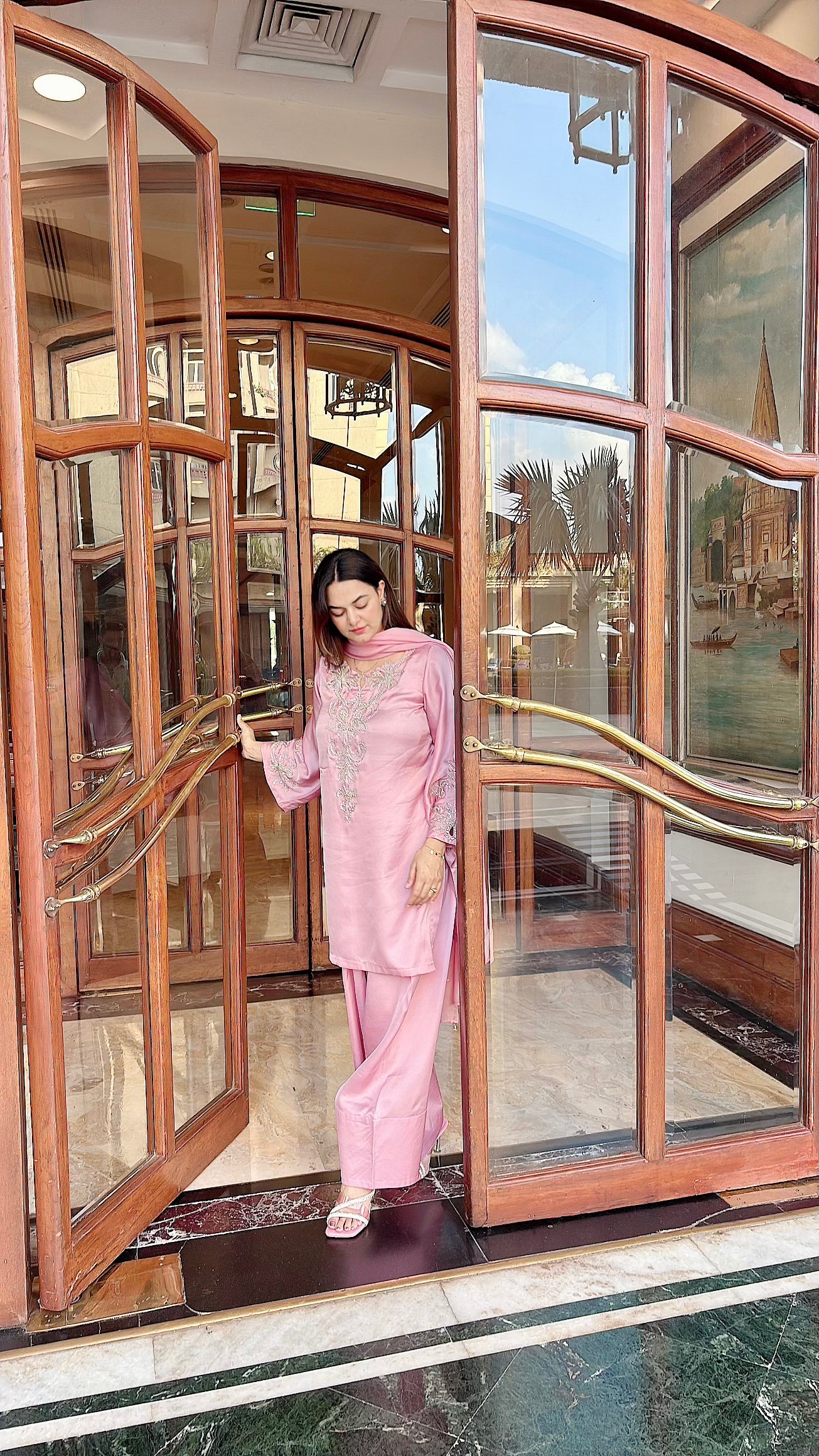 Crystal handwork farsi salwar set