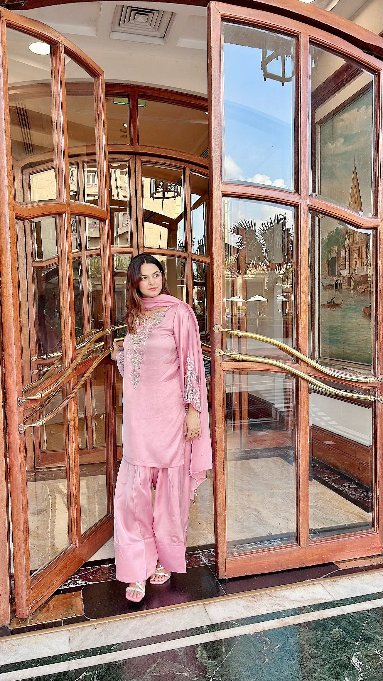 Crystal handwork farsi salwar set