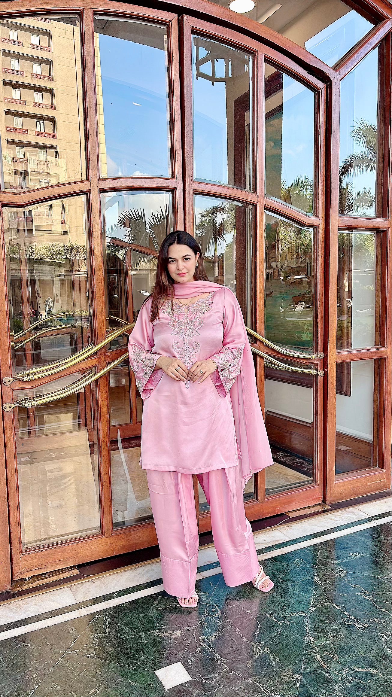 Crystal handwork farsi salwar set