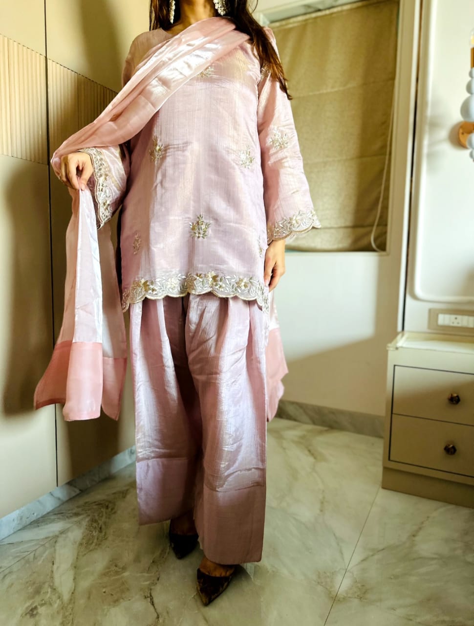 Short Kurti with Farsi Salwar and Dupatta
