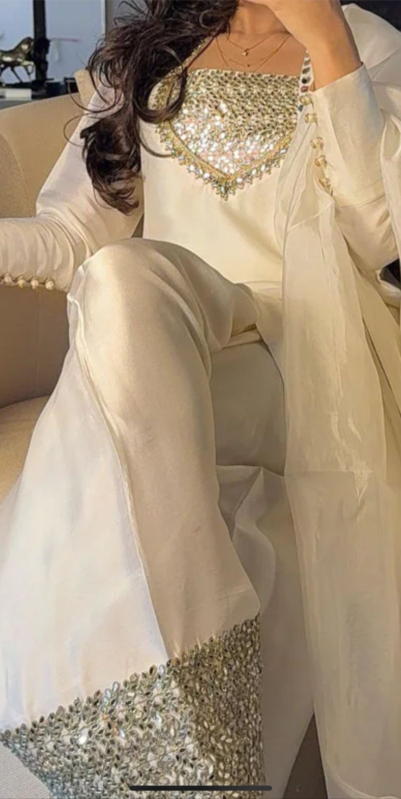 Farsi Salwar with Short top and Dupatta