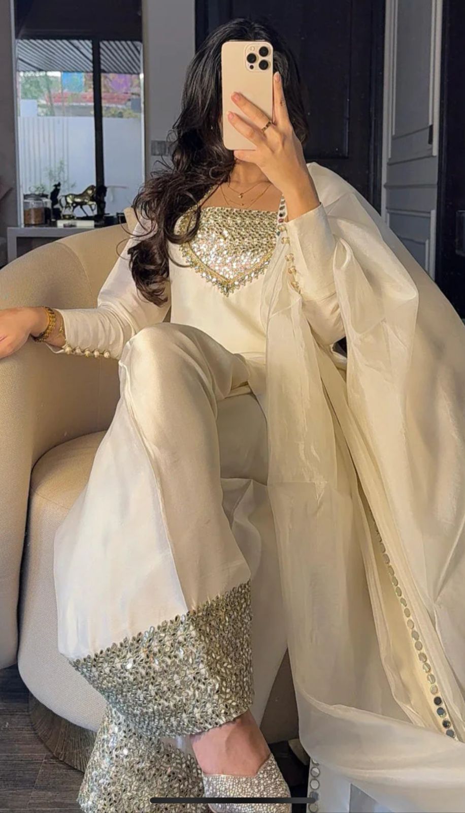 Farsi Salwar with Short top and Dupatta