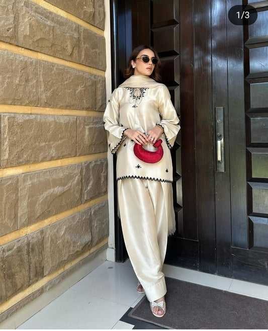 Farsi Salwar with Short kurta and Dupatta