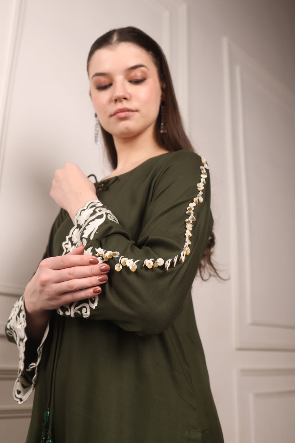 Embroidered Short kurta and Farsi Salwar