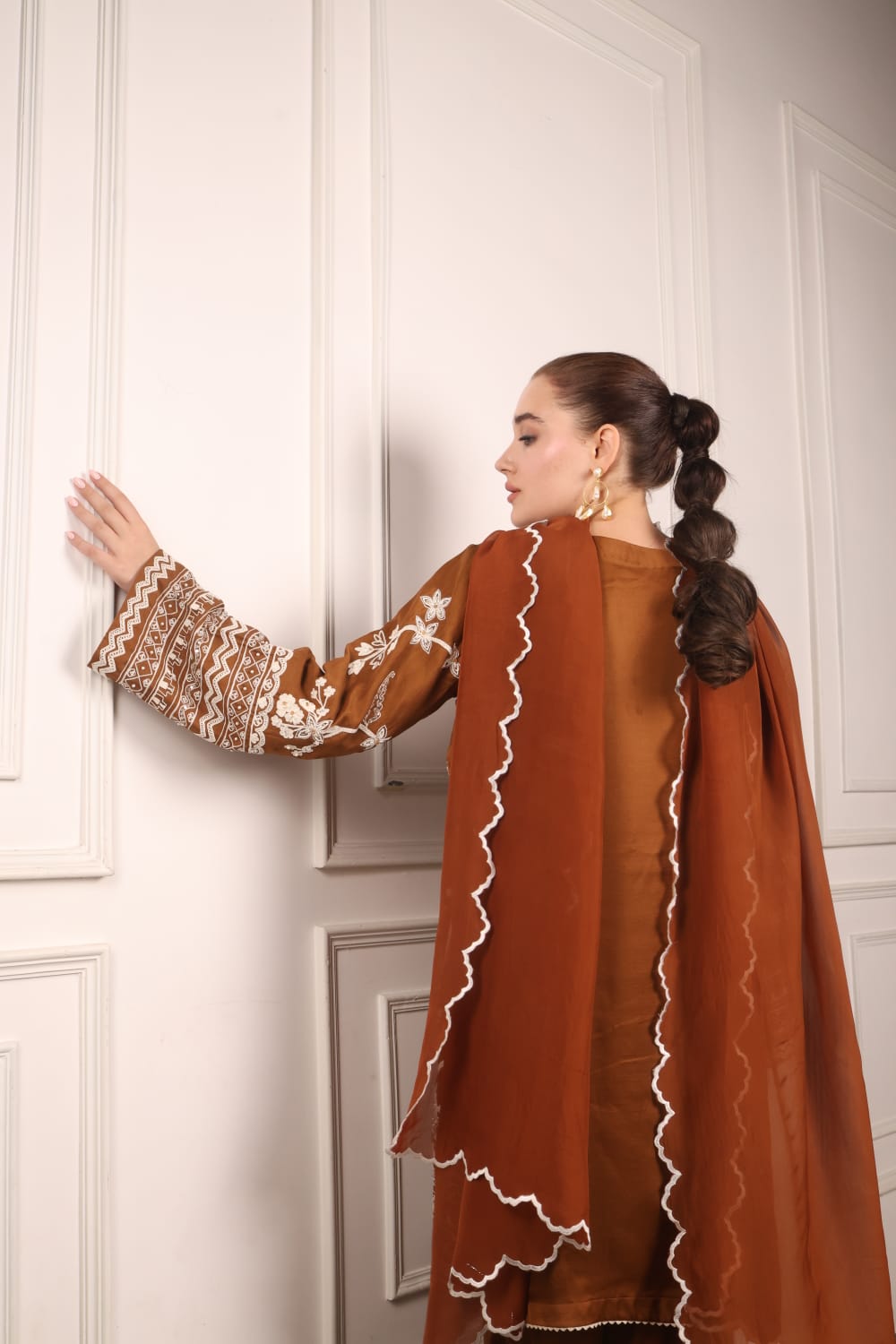 Silk Kurta with Farsi Salwar and Dupatta