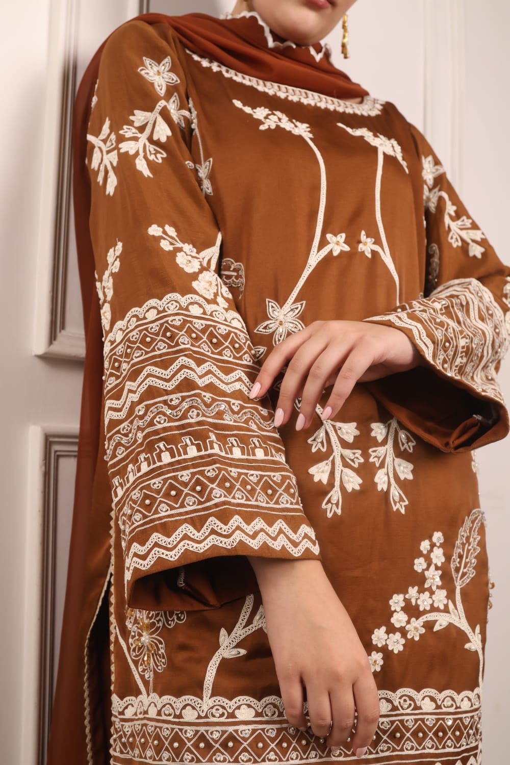 Silk Kurta with Farsi Salwar and Dupatta