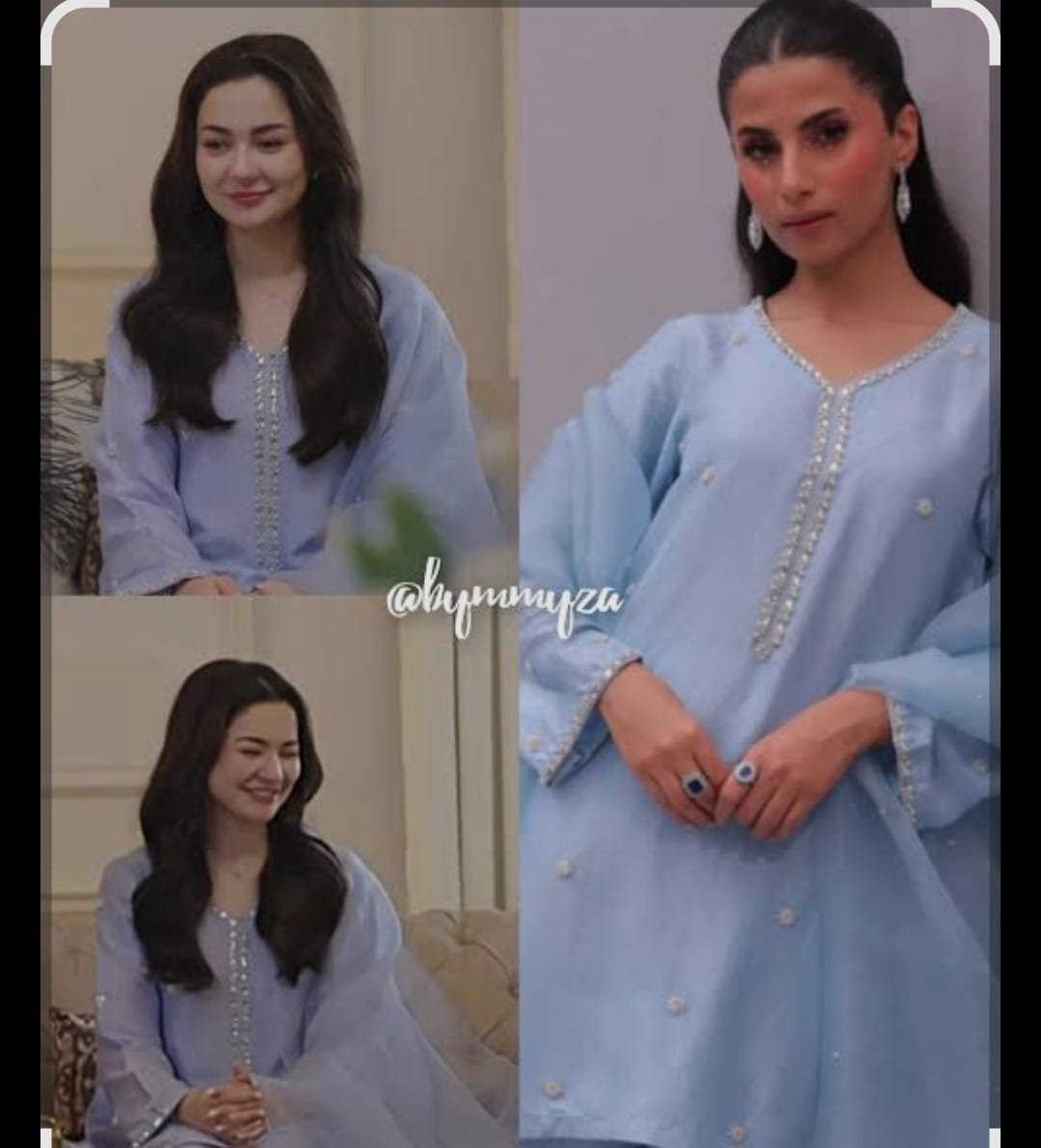 Armani Silk Short Kurta with Farsi Salwar – Handcrafted Pearl & Crystal Work