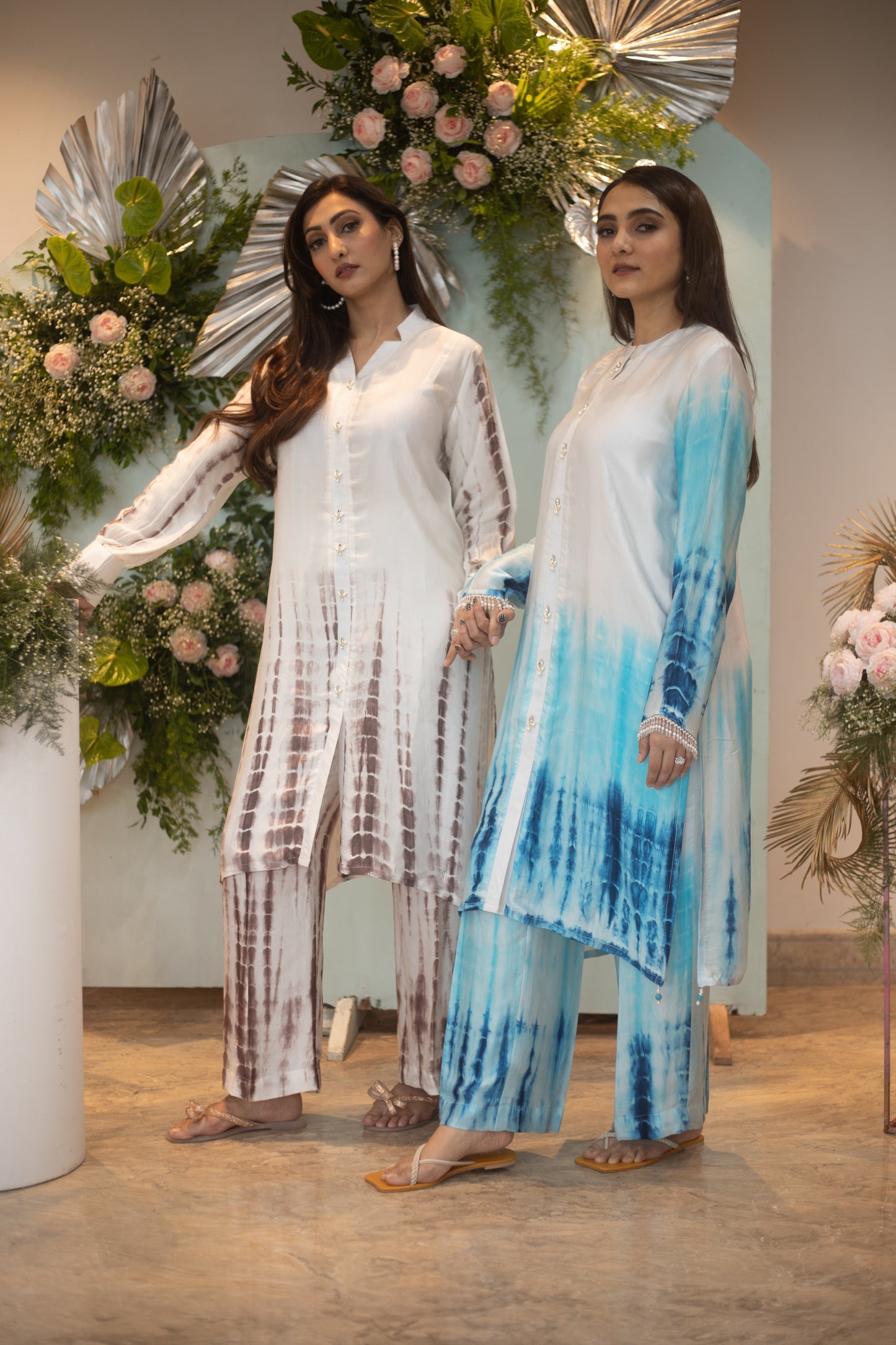 Ombre set blue and white