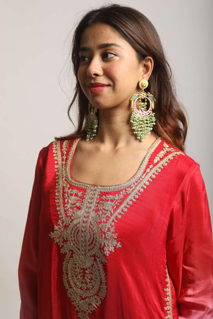 Light Green Meenakari Beads Earrings Brass Chandbali Earring