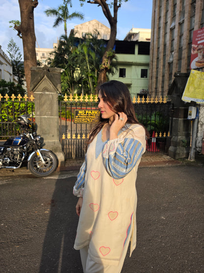 Short kurta with pleated salwar