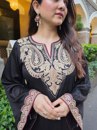 Long kurta with slits and flair pants