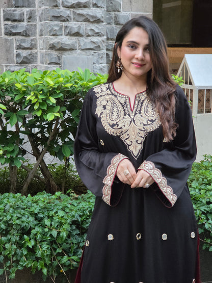 Long kurta with slits and flair pants