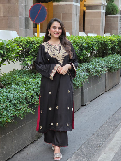 Long kurta with slits and flair pants