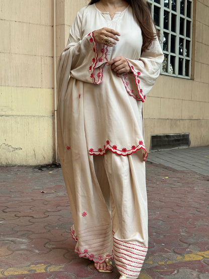 Short Kurta with Farsi Salwar and Silk Dupatta