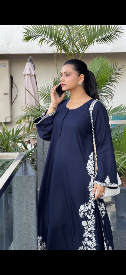 Long kurta with high slits with flair pants