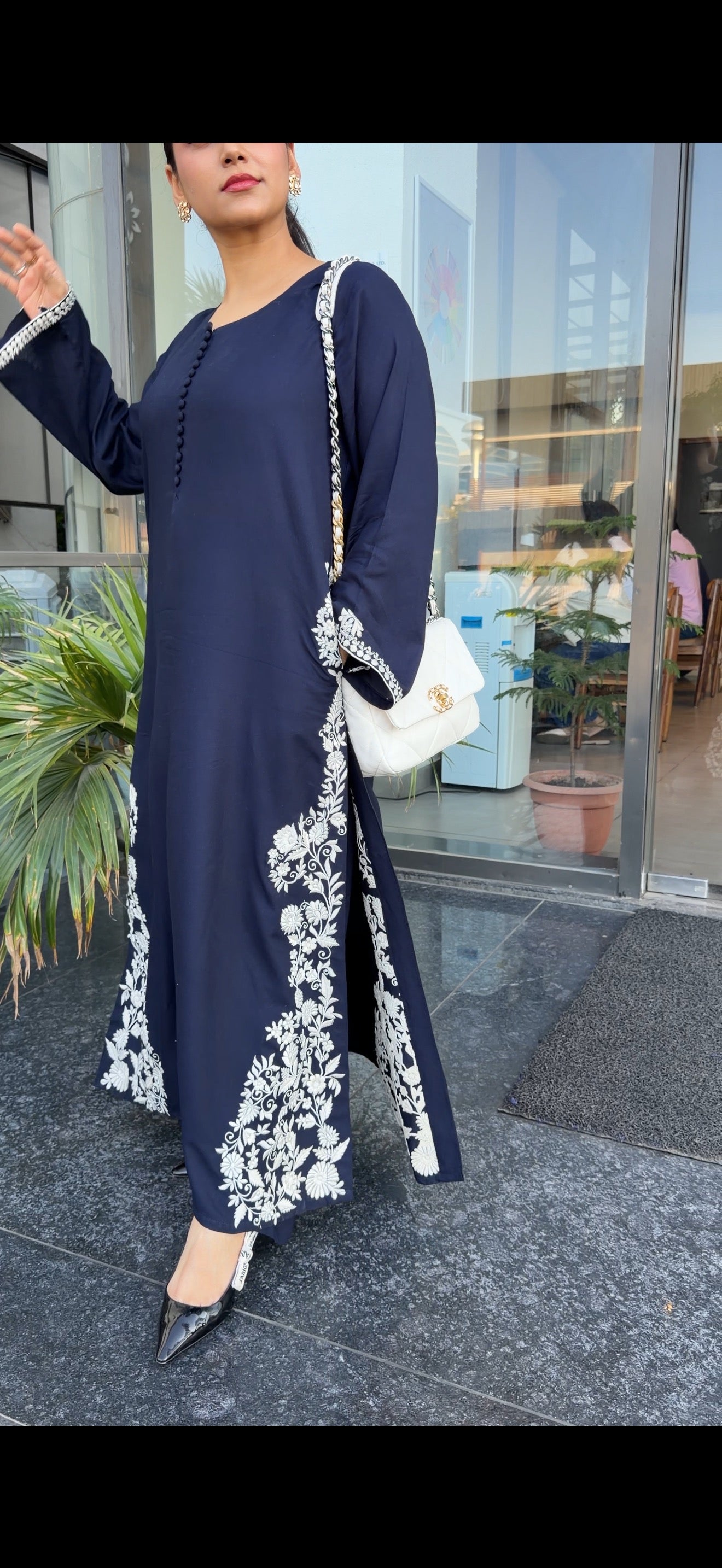 Long kurta with high slits with flair pants