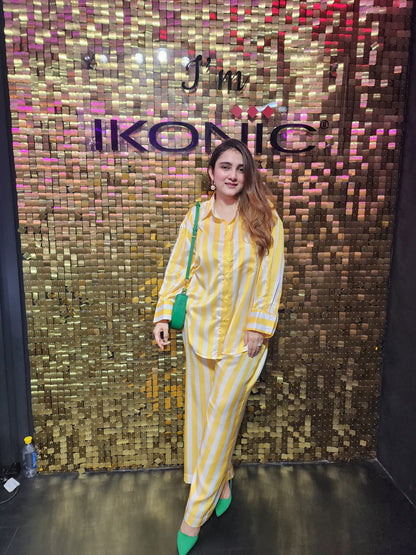 Weekend Glow Lounge Set – Yellow Stripe Edition