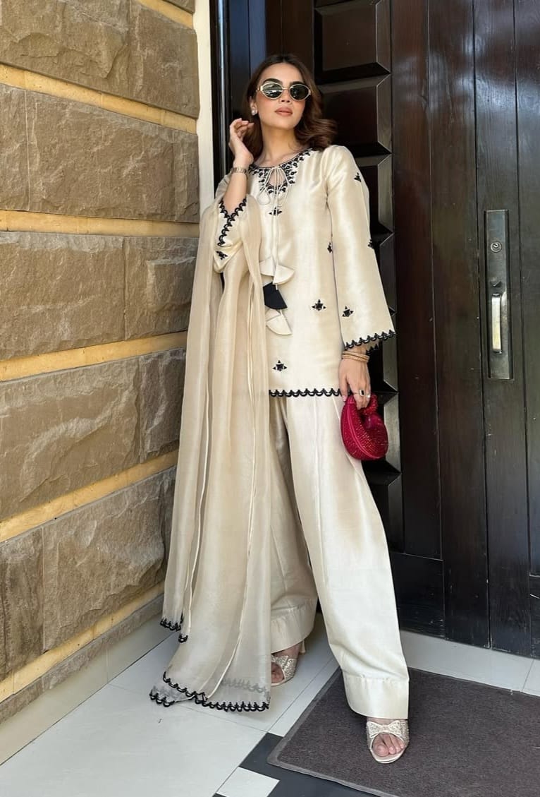 Farsi Salwar with Short kurta and Dupatta