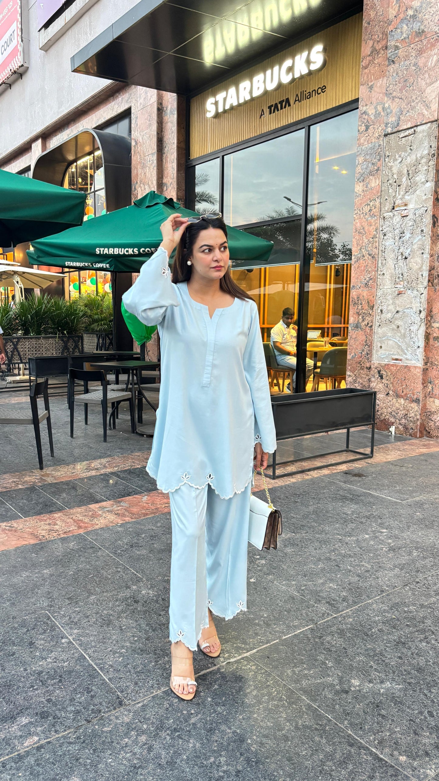 Cutwork Embroidery Short kurti with Pants