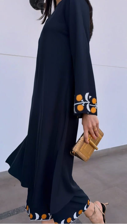 Black Long Kurta with straight pants