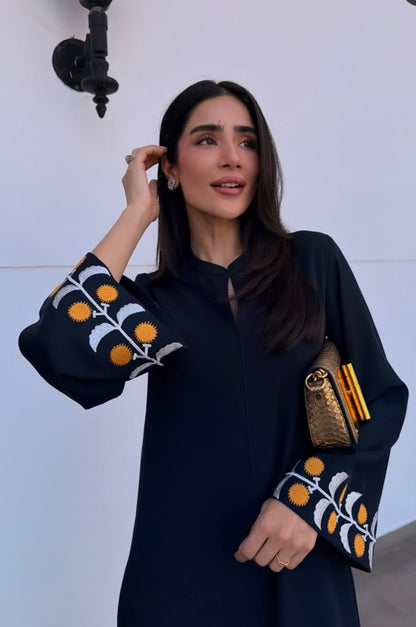 Black Long Kurta with straight pants